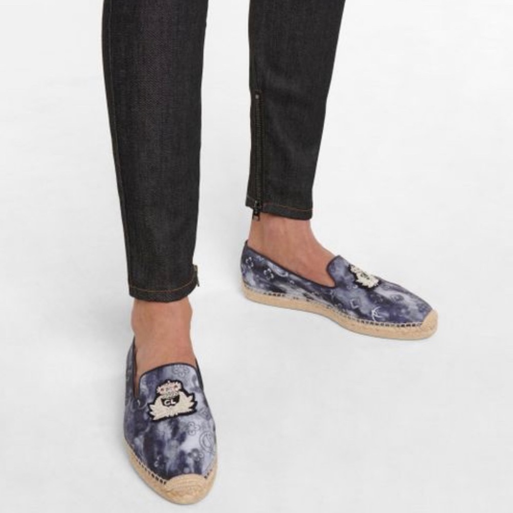 Christian Louboutin Nanou Orlanto Donna Flat Espadrilles Navy Sz 38 = 8 - Picture 4 of 16
